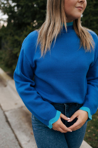 Blue Trim Sweater