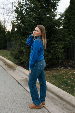 Blue Trim Sweater