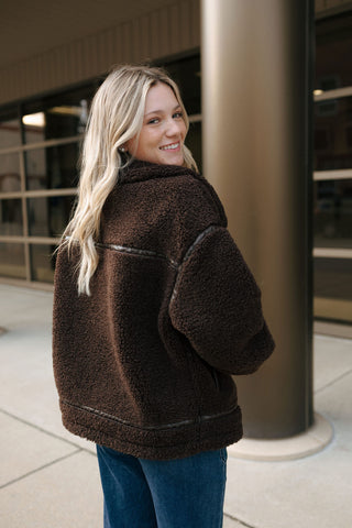 Ari Sherpa Coat, Dk Chocolate by Z Supply