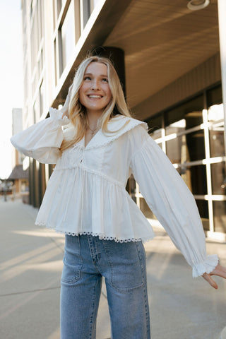 Peter Pan Blouse, White