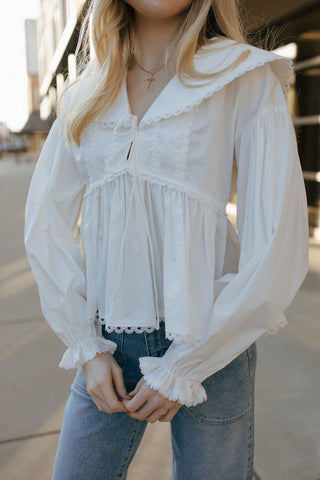 Peter Pan Blouse, White