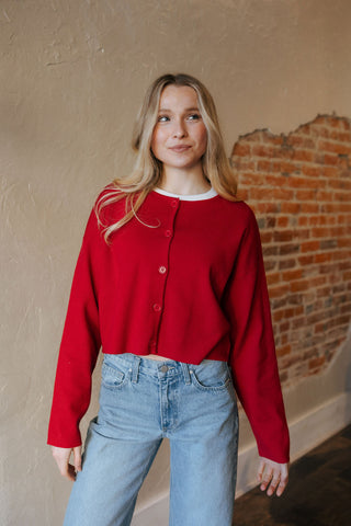 Basic Cardigan, Red