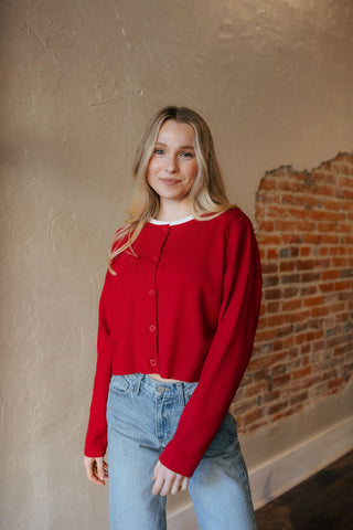 Basic Cardigan, Red