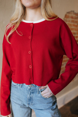 Basic Cardigan, Red