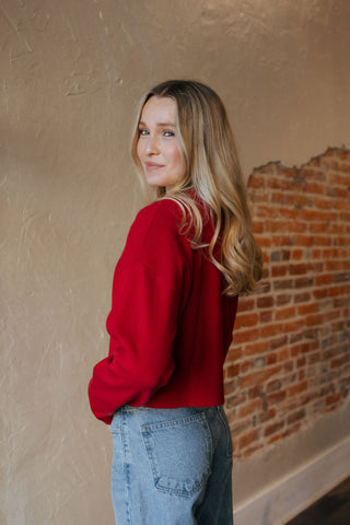 Basic Cardigan, Red