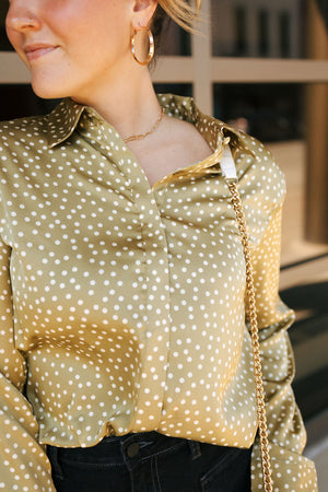 Polka Dot Top, Olive