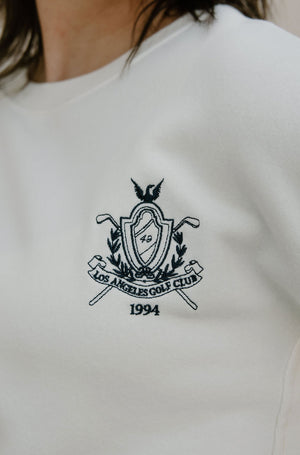 Embroidered Crew Sweatshirt, Ivory