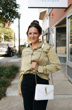 Polka Dot Top, Olive