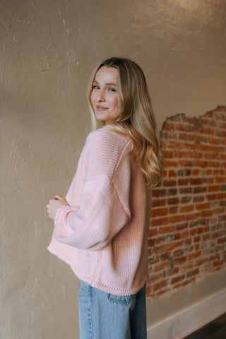 Open Front Cardigan, Pink