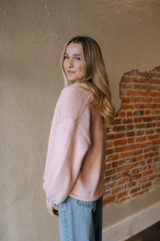 Open Front Cardigan, Pink