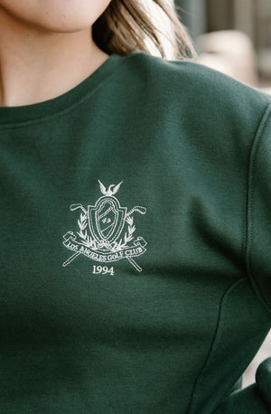 Embroidered Crew Sweatshirt, Hunter Green