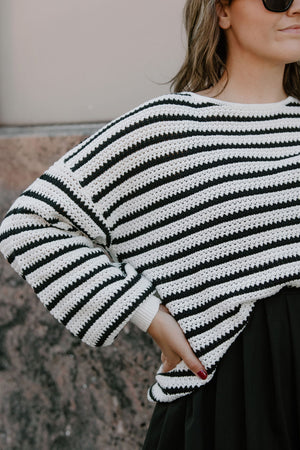 Relaxed Stripe Knit Sweater