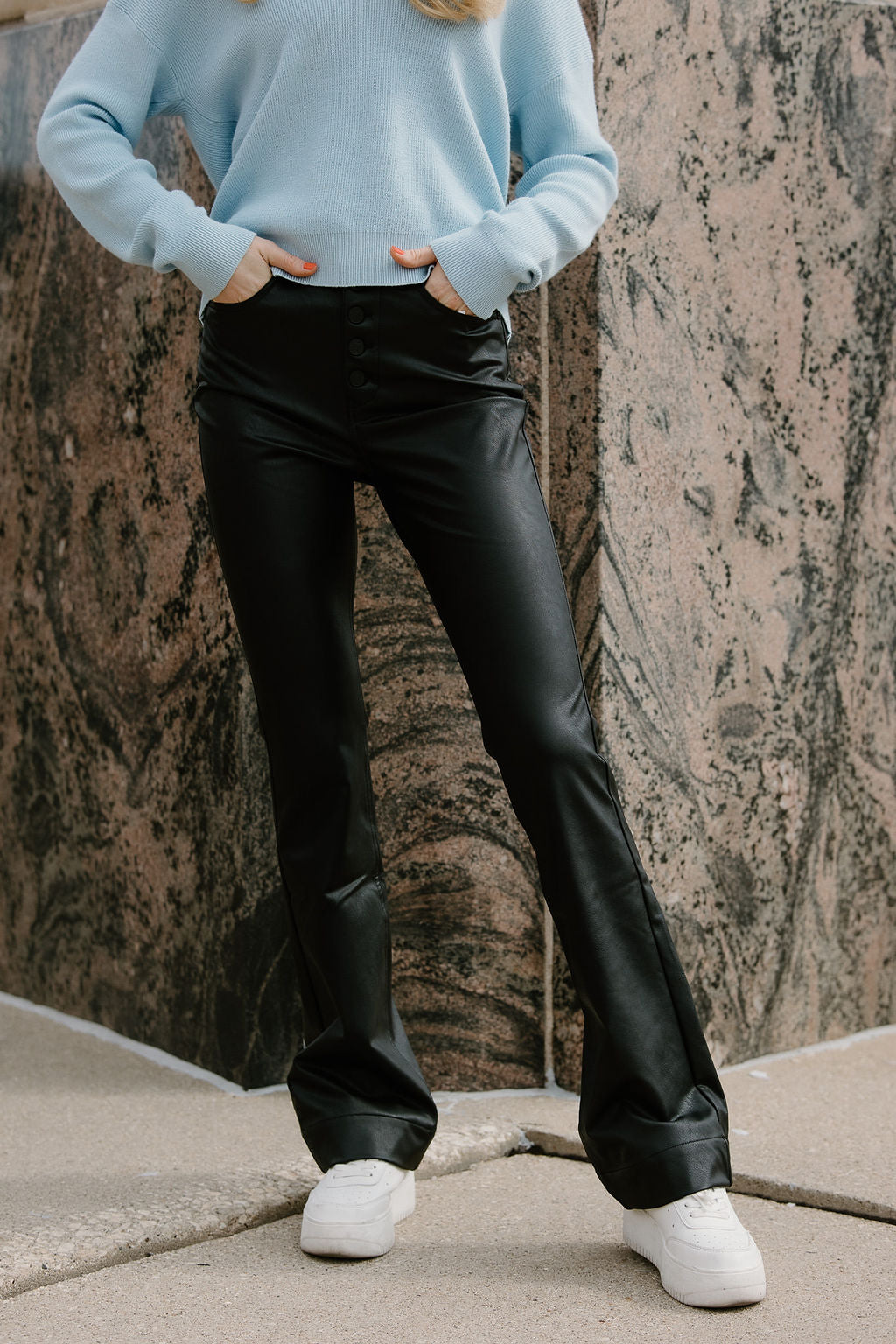 Straight Faux Leather Pants