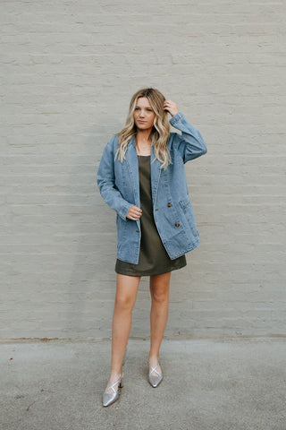 Oversized Denim Blazer