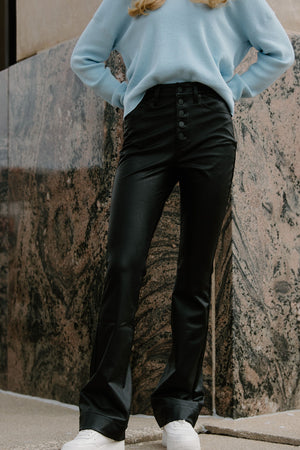 Straight Faux Leather Pants