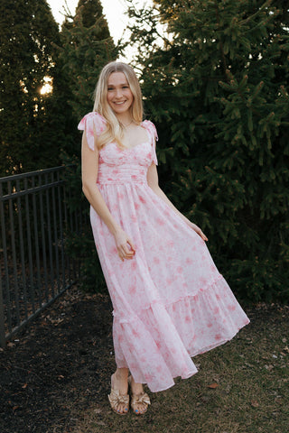 Floral Sweetheart Dress, Pink