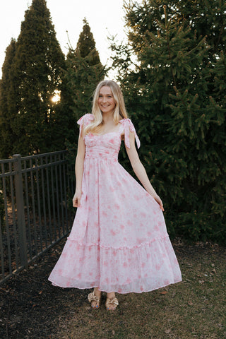 Floral Sweetheart Dress, Pink