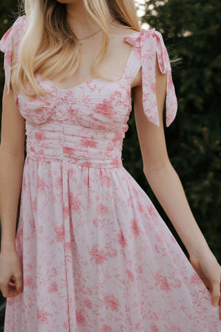 Floral Sweetheart Dress, Pink