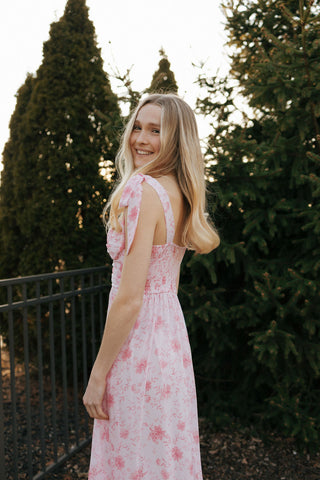 Floral Sweetheart Dress, Pink