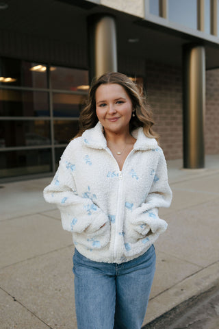 Floral Embroidered Teddy Jacket