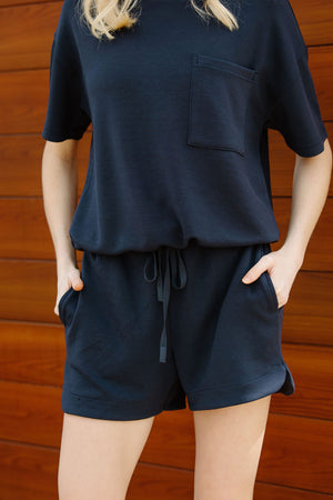 Rosie Shorts, Charcoal Blue