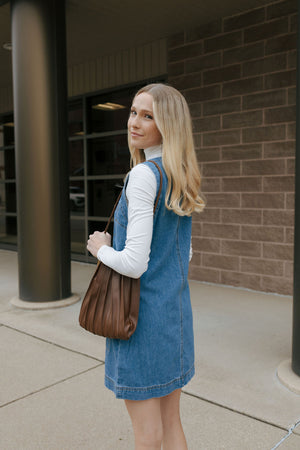 Button Sleeveless Denim Dress