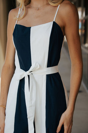 Navy Stripe Jumpsuit