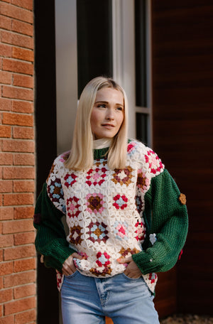 Crochet Sweater, Green