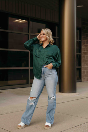 Oversized Button Up, Green