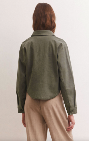 All Day Cropped Twill Jacket, Evergreen by Z Supply
