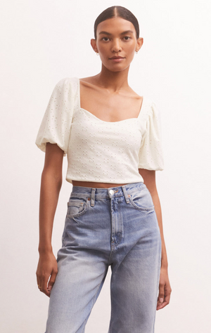Mae Knit Top, White by Z Supply