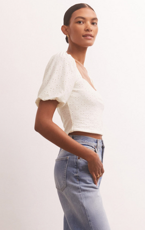 Mae Knit Top, White by Z Supply