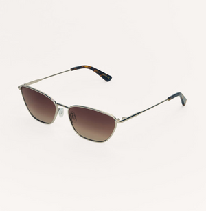 Catwalk Sunglasses by Z Supply, Silver-Brown