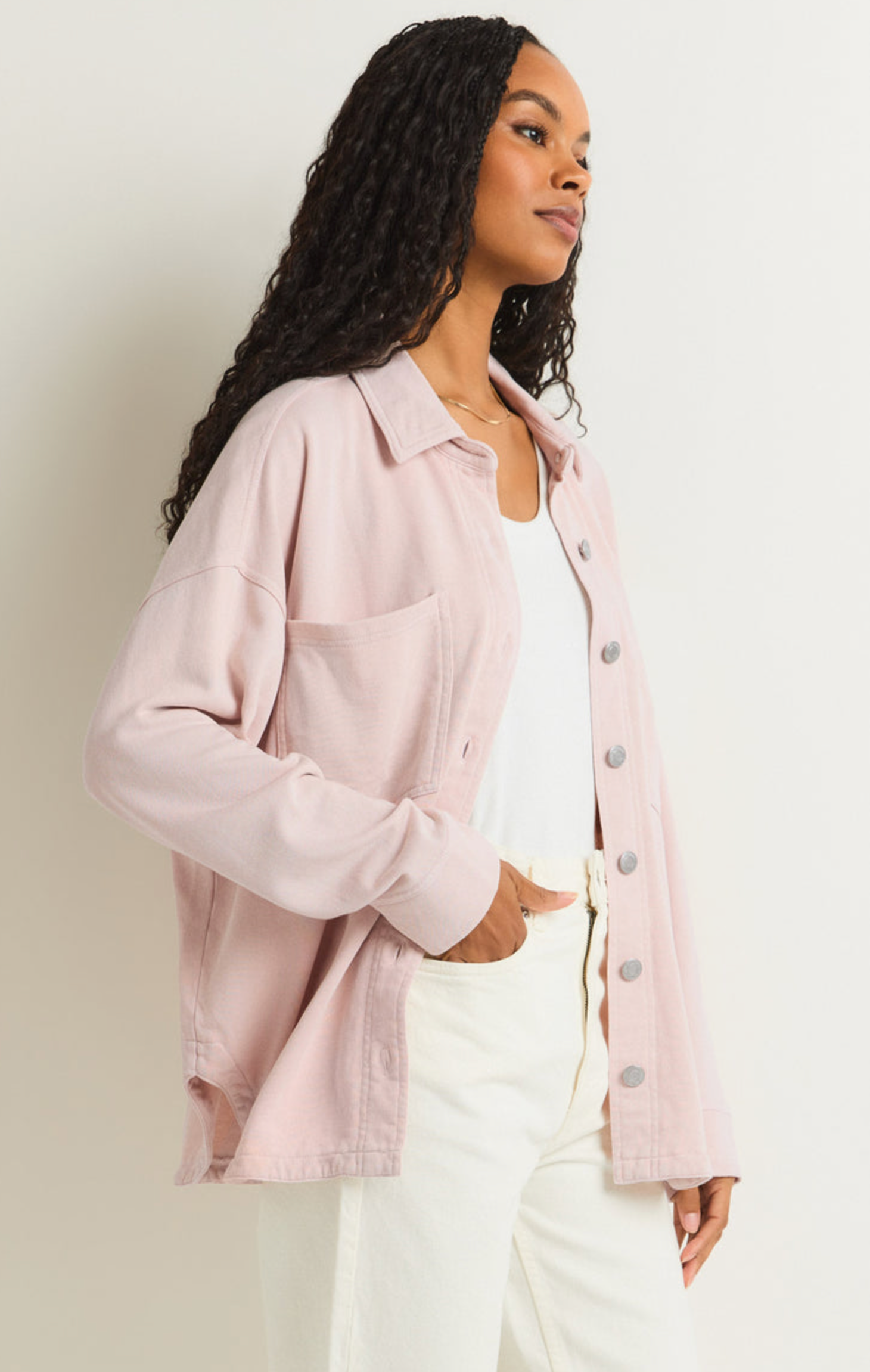 All Day Knit Jacket, Rose