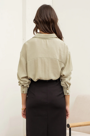 Textured Button Up, Olive