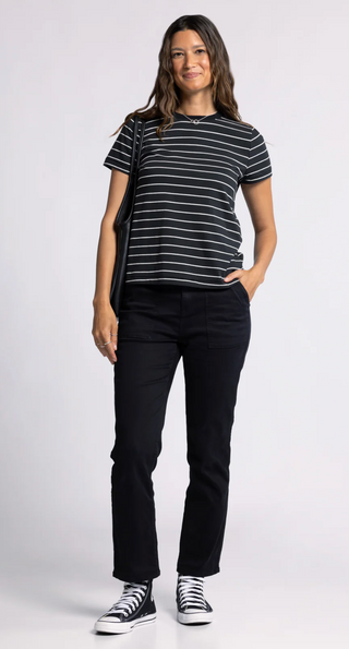 Asher Tee, Black/White Stripe *final sale*