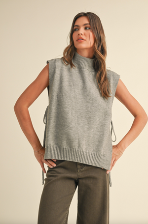 Tie Side Vest, Gray