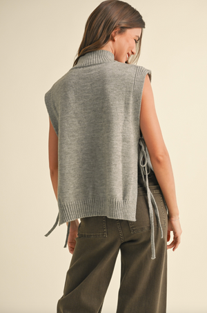 Tie Side Vest, Gray