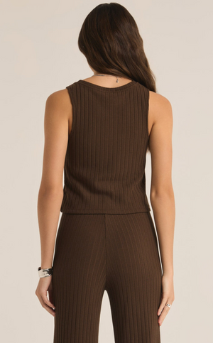 Lorraine Rib Top, Brown by Z Supply