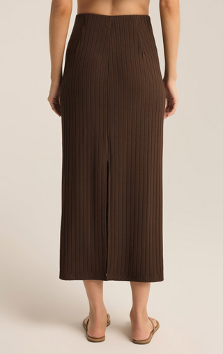 Louisa Rib Skirt, Brown by Z Supply *final sale