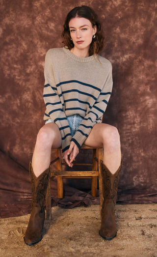 Boyfriend Stripe Sweater Taupe by Z Supply