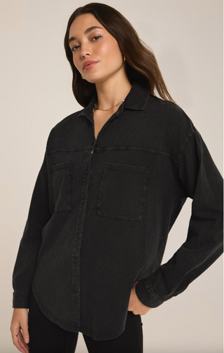 Nicola Button Up Top Black by Z Supply