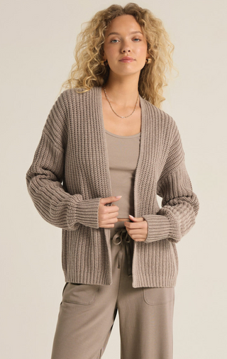 Sutton Rib Cardigan Taupe *final sale*