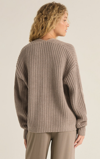 Sutton Rib Cardigan Taupe *final sale*