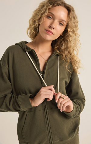 Academy Zip Up Hoodie, Grape Leaf