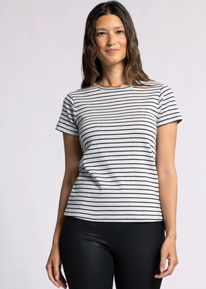 Lexi Tee, Gray/Black Stripe