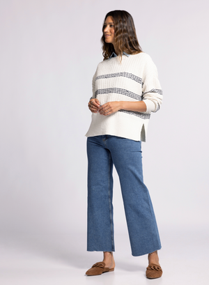 Monica Sweater, White Indigo