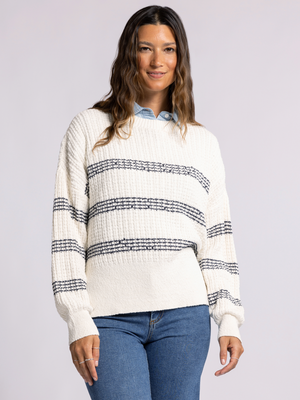 Monica Sweater, White Indigo