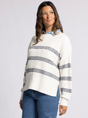 Monica Sweater, White Indigo