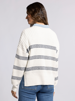 Monica Sweater, White Indigo